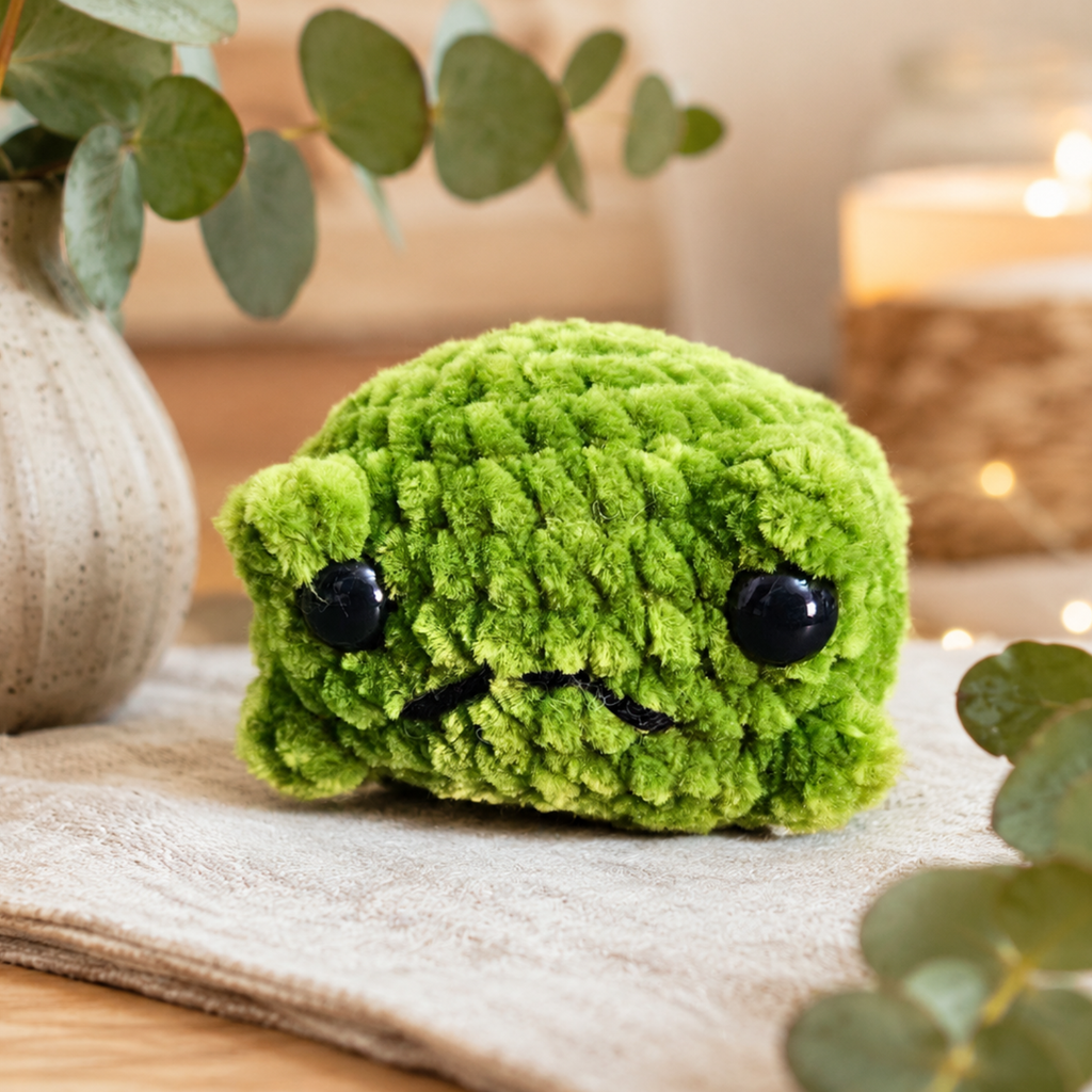 Häkelanleitung Fred, der traurige Frosch