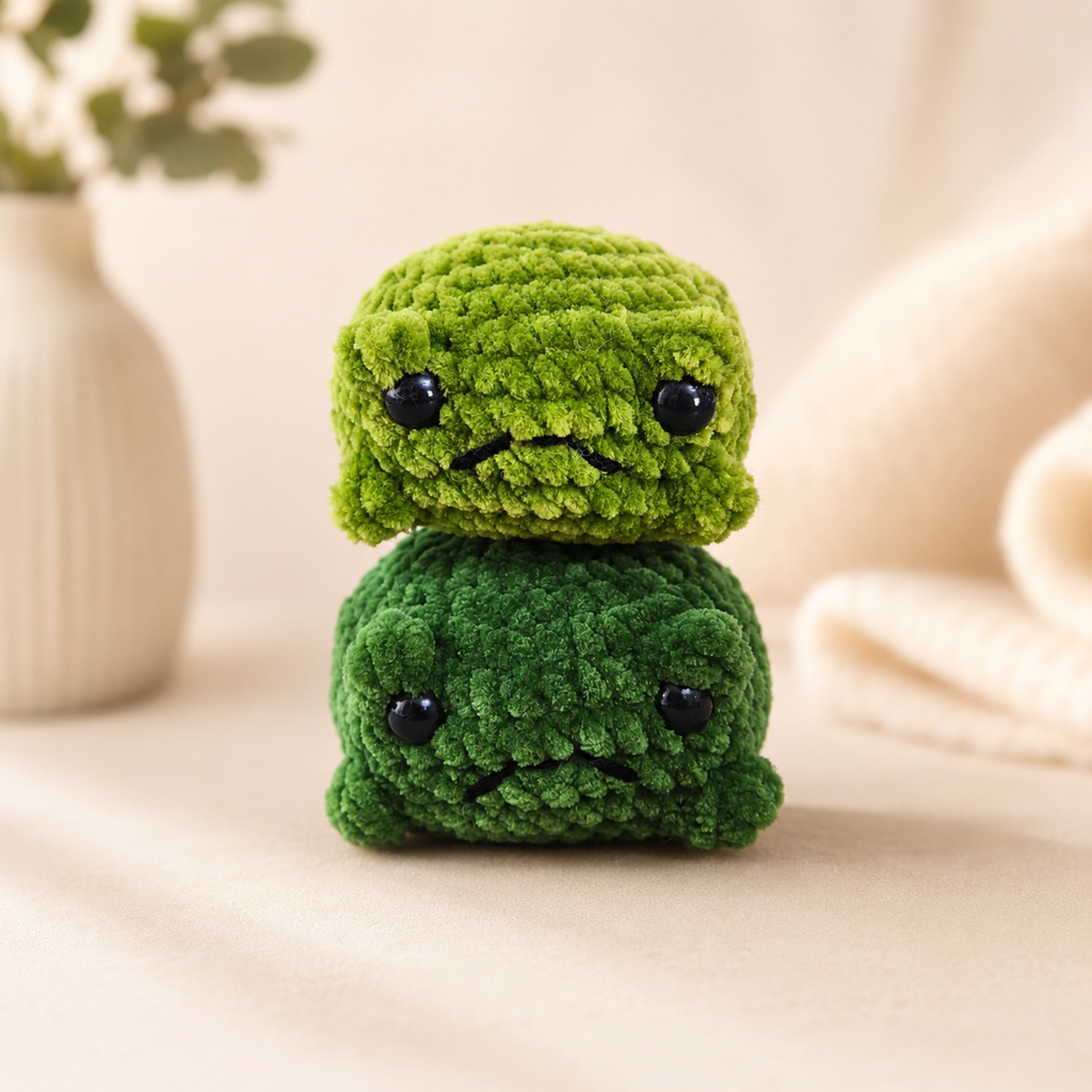 Häkelanleitung Fred, der traurige Frosch